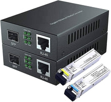 Load image into Gallery viewer, NPC ethernet To SFP Media Converter  With 1.25G DDM  SFP Module  20KM
