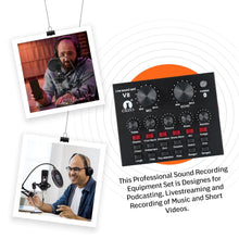 Load image into Gallery viewer, Cezo BM 800 Condenser Microphone Kit Set with V8 Sound Card, Boom Arm Stand, Pop Shield Recording Studio Equipment Full Set with 3.5mm Mic for Smartphones Live Streaming Youtubers - Black