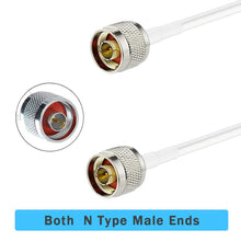 Load image into Gallery viewer, NPC LMR 400/RG-213/RG-8U Low Loss Coaxial Cable with N-Male Connectors for Outdoor/Indoor Usage (2 Meter or 6.5 Feet) - White