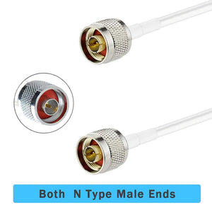 NPC LMR 400/RG-213/RG-8U Low Loss Coaxial Cable with N-Male Connectors for Outdoor/Indoor Usage (2 Meter or 6.5 Feet) - White