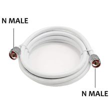 Load image into Gallery viewer, NPC LMR 400/RG-213/RG-8U Low Loss Coaxial Cable with N-Male Connectors for Outdoor/Indoor Usage (2 Meter or 6.5 Feet) - White