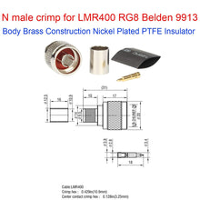 Load image into Gallery viewer, RF CONNECTORS & CABLE- N-Male Plug Crimp Connector for LMR 400 RF Coaxial Cable-NPC Wireless