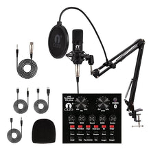 Load image into Gallery viewer, Cezo BM 800 Condenser Microphone Kit Set with V8 Sound Card, Boom Arm Stand, Pop Shield Recording Studio Equipment Full Set with 3.5mm Mic for Smartphones Live Streaming Youtubers - Black

