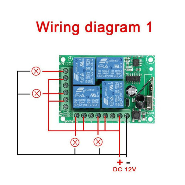 433Mhz Universal 4 channel relay Receiver Module | NPC Wireless