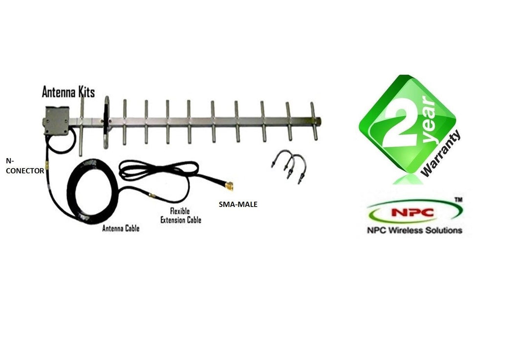 4G Router Data Booster-Npc Wireless 3G/4G High Gain Yagi Antenna With 10 Metres Cable SMA- Male For Routers With Sma Female Port- 16 Dbi Gain