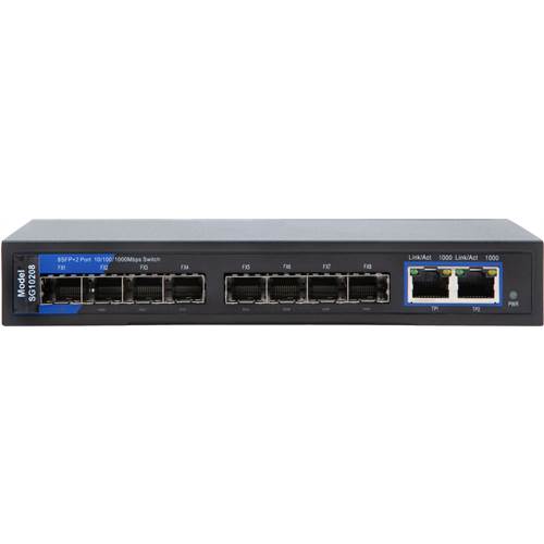 8 PORT Gigabit Ethernet Fiber Switch   8 + 2  8 port SFP  switch Tricom brand