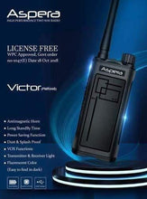 Load image into Gallery viewer, Aspera Victor Long Range High Performance Licence Free walkie Talkie

