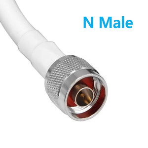 NPC LMR 400/RG-213/RG-8U Low Loss Coaxial Cable with N-Male Connectors for Outdoor/Indoor Usage (2 Meter or 6.5 Feet) - White