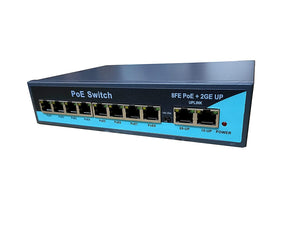 POE SWITCH-Poe Switch 8 Port Rj45(10-100Mbps)-2 Port Uplink Gigabit Rj45 (10-100-1000Mbps)-NPC