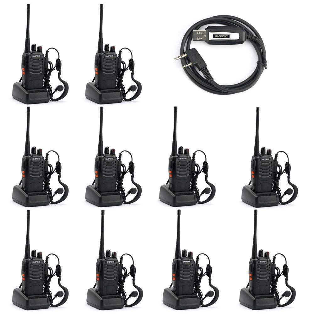 Walkie-Talkie-BF-888S UHF 400-470MHz 16CH CTCSS/DCS Hand Held Mobile Amateur-(Pack of 10)-BaoFeng