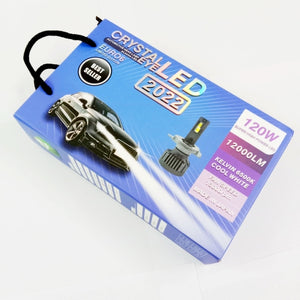 Original  120 watt  Crystal Eye LED Bulbs 2022 Version H4  bulbs for cars  2 bulbs 1 YR WARANTY
