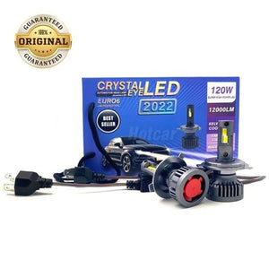 Original  120 watt  Crystal Eye LED Bulbs 2022 Version H4  bulbs for cars  2 bulbs 1 YR WARANTY
